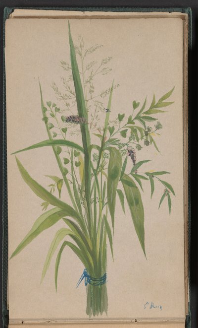 Bouquet of Flowers and Grasses by Unknown artist