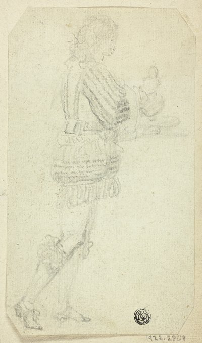 Boy in Historical Dress Bearing Object by Unknown artist