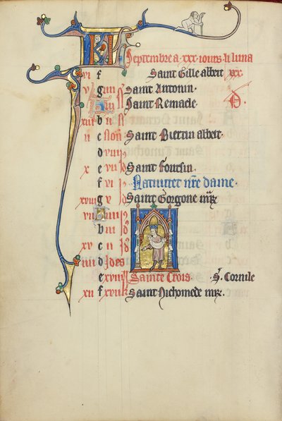 Calendar Page for September; Sowing by Unknown artist