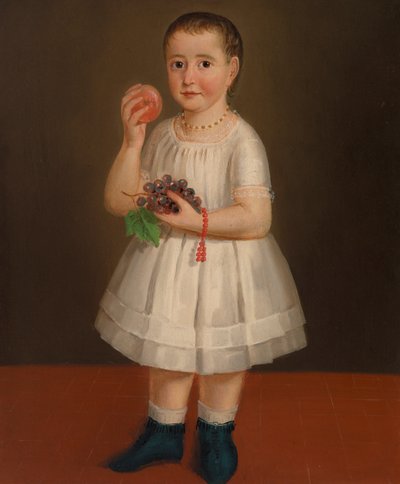 Child Holding Fruit by Unknown artist
