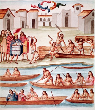 Construction of Canoes by Unknown artist