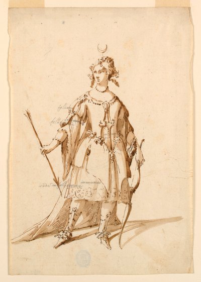 Costume Design: Diana for a Ballet by Unknown artist