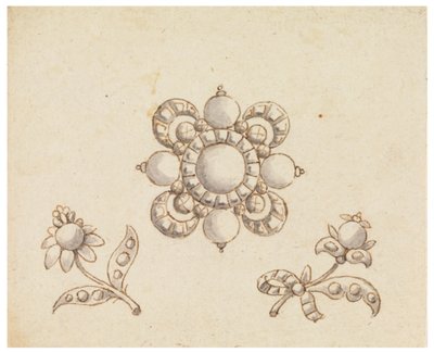 Design for Three Brooches by Unknown artist
