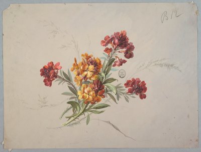 Design for Wallpaper and Textile: Flowers by Unknown artist