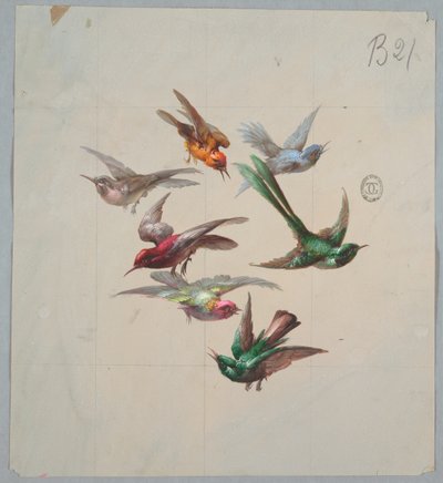 Design for Wallpaper and Textiles: Birds by Unknown artist