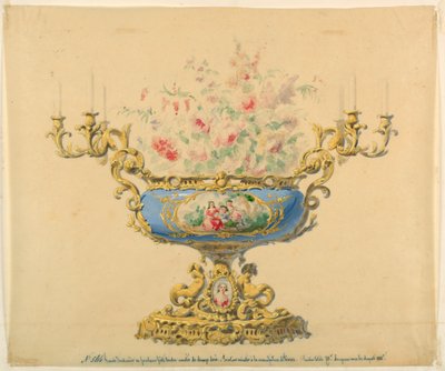 Design for a Jardiniere and Candelabrum by Unknown artist