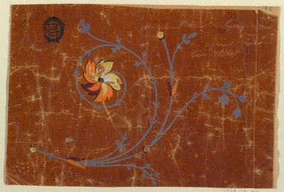 Design for a Woven Flower Scroll by Unknown artist