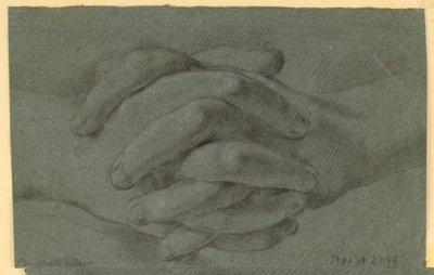 Drawing: A Study of Folded Hands by Unknown artist
