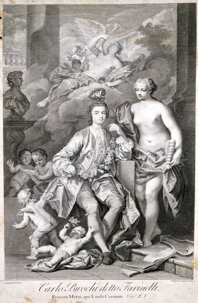 Farinelli (Carlo Broschi, dit; 1705 - 1782). by Unknown artist