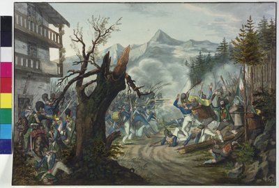Fight between Bavarian soldiers and Tyrolese peasants by Unknown artist