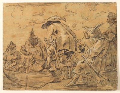 Figures Assembling on Row Boat by Unknown artist