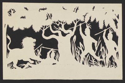 Figures Hunting a Lion by Unknown artist