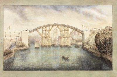 First Sunderland Bridge Under construction by Unknown artist