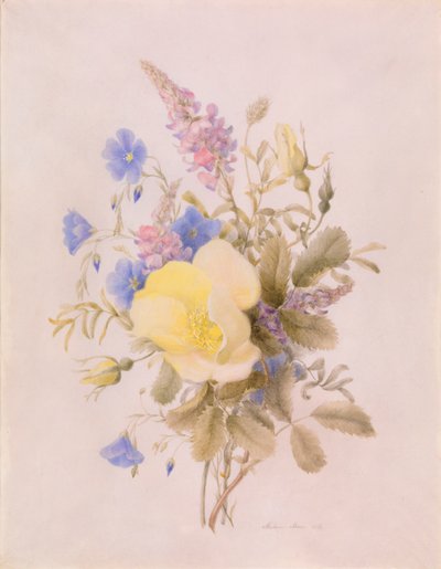 Flowers with Yellow Rose by Unknown artist