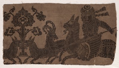 Fragment with Mounted Hunter Spearing Animals by Unknown artist