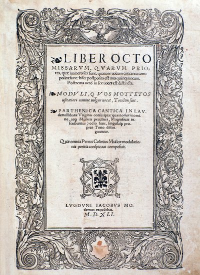 Frontispiece from Liber Octo Missarum (1541) by Unknown artist