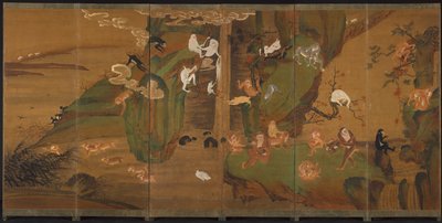 Gibbons in a Landscape by Unknown artist