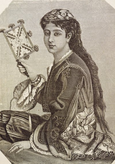 Greece (19th century). Society. Young Greek. 1879. Engraving by Unknown artist