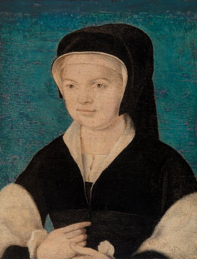 Head of Woman on Blue Background by Unknown artist