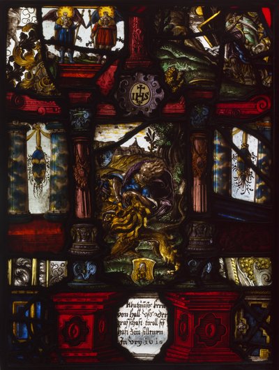 Heraldic Panel of Samson and the Lion by Unknown artist