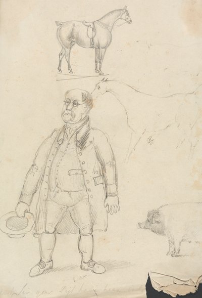 Horse, Man and Pig by Unknown artist