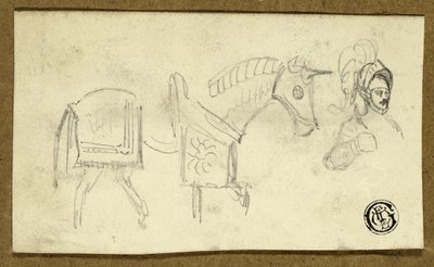 Horse and Man in Armour by Unknown artist