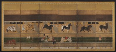 Horses and Grooms in the Stable by Unknown artist