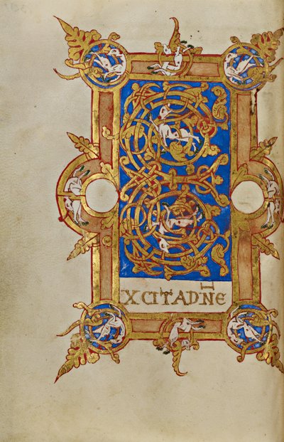 Inhabited Initial E by Unknown artist