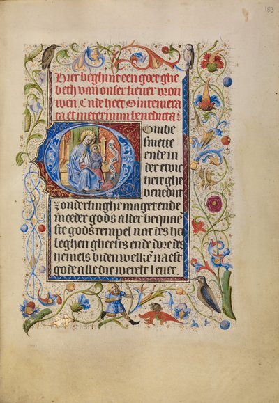 Initial O: The Virgin and Child Enthroned by Unknown artist