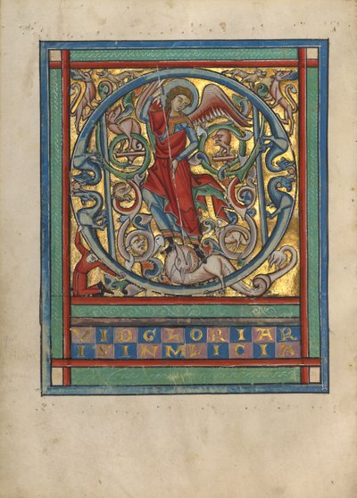 Initial Q: Saint Michael and the Dragon by Unknown artist