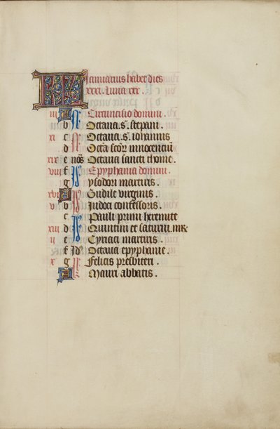 January Calendar Page by Unknown artist