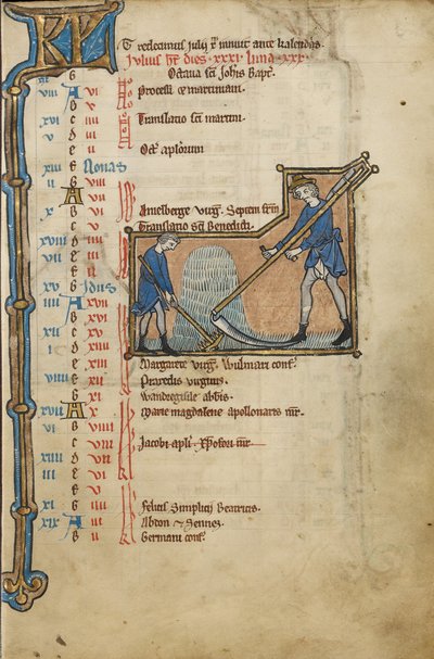 July Calendar Page: Mowing by Unknown artist