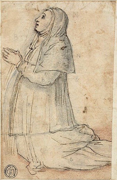 Kneeling Nun by Unknown artist