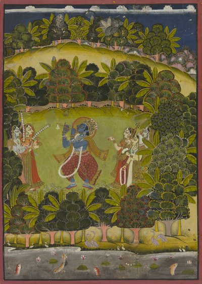 Krishna Playing the Flute for the Gopis by Unknown artist