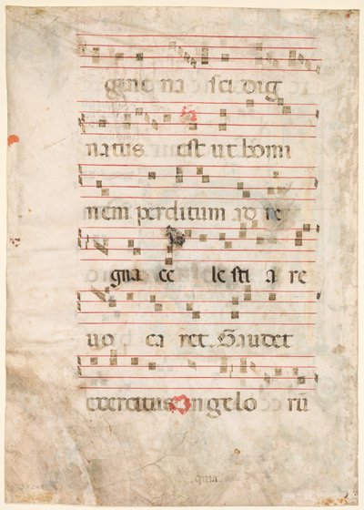 Leaf from an Antiphonary: Music (verso) by Unknown artist