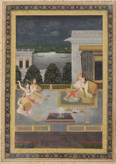 Lovers on a Terrace with Three Musicians by Unknown artist