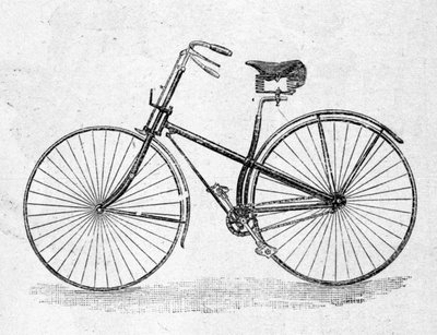 Model of bicycle with straight body by Unknown artist