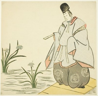 Narihira at Yatsuhashi Bridge by Unknown artist