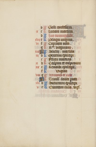 October Calendar Page Continued by Unknown artist