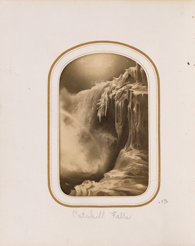 Painting of a Frozen Waterfall by Unknown artist