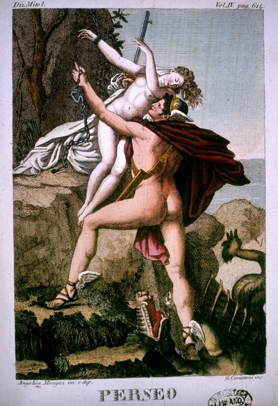 Perseus Liberates Andromeda - in Dizionario Mitologico by Unknown artist