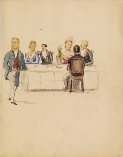 Photo Collage of a Dinner Party by Unknown artist