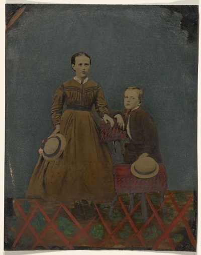 [Portrait of Young Boy and Girl] by Unknown artist