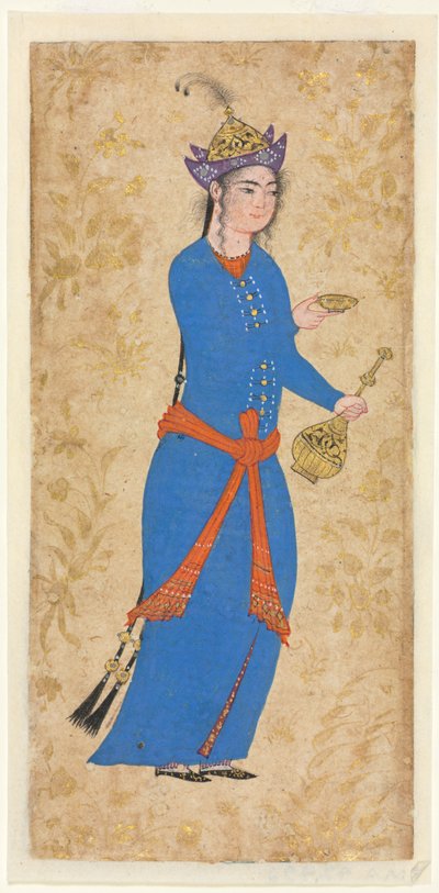 Princess with Wine Bottle and Cup (recto) by Unknown artist