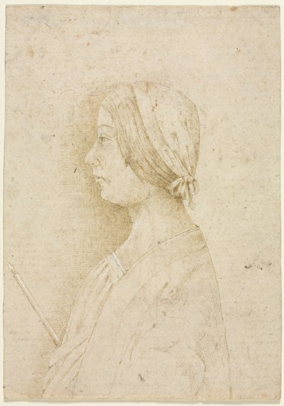 Profile of a Girl Holding a Candle by Unknown artist