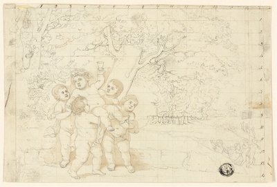 Putti Carrying Young Bacchus by Unknown artist