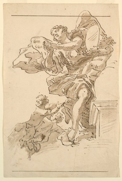 Putti and Winged Figure by Unknown artist
