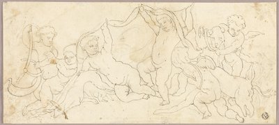 Putti at Play with Deer and Dog by Unknown artist