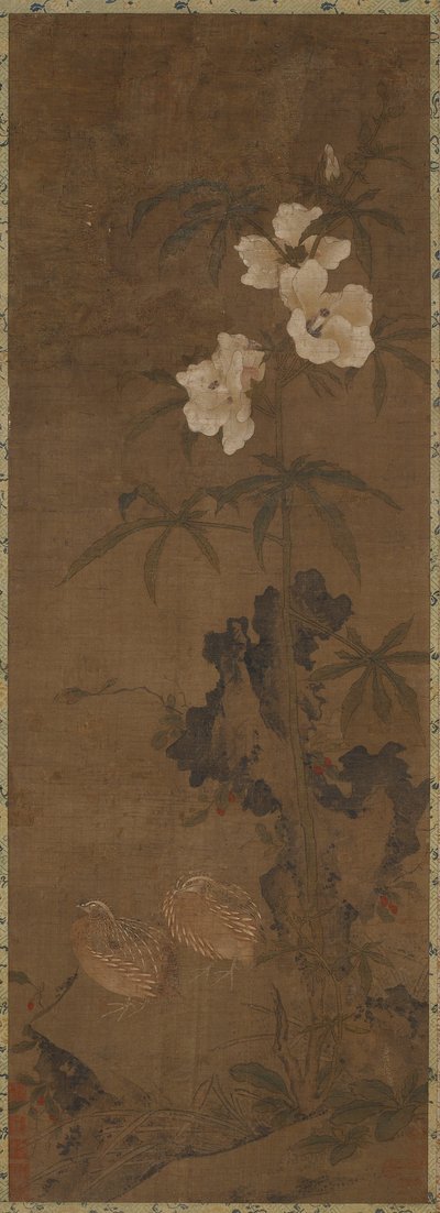 Quail and Flowers by Unknown artist