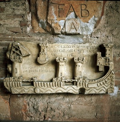 Relief representing the Pisa harbour (13th century) by Unknown artist